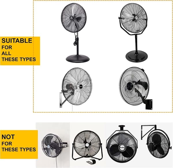 Fläktöverdrag - Lämpligt för 18\" - 24\" fläktar - 61*19*61 cm - Svart - Hög kvalitet - Hållbart