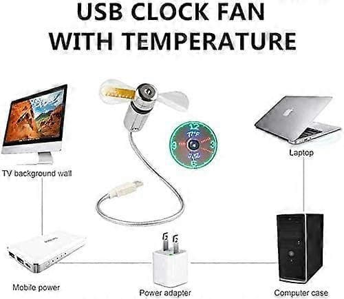 Ny USB-blæser med realtidsur og temperaturvisningsfunktion