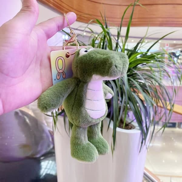 Mini Plush Small Crocodile Animal Pendant Soft Comfortable Skin-friendly Plush Doll for Students Backpack Decoration 1pc Dark Green