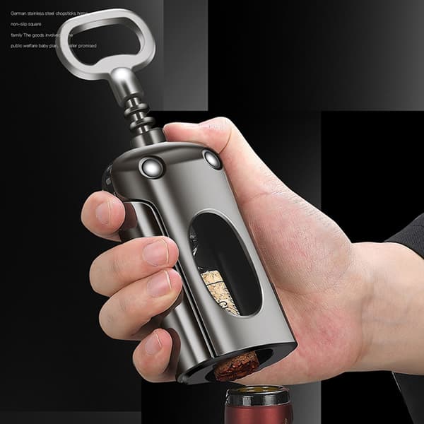 Pullonavaaja, integroitu pullonavaaja ja folioleikkuri santelipuusta Sommelierien, tarjoilijoiden ja baarimikkojen suosikkipullonavaaja
