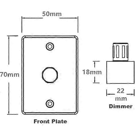 LED-lysdæmperkontakt 12V DC PWM-lysdæmper justerbar controller til autocamper båd trailer varevogn, til dæmpbar LED-belysning, halogen, glødepære, Sin [DB]