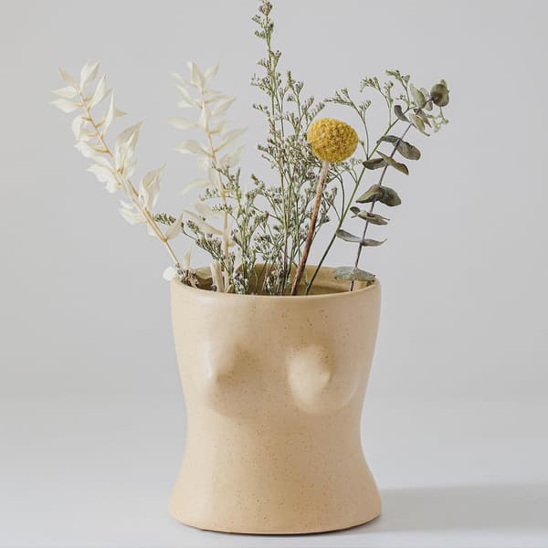 Kvinnlig Kropp Vas, Blomvas med Dräneringshål, Kvinnobröstformade Vaser, Boho Dekor, Keramisk Vas, Mänsklig Blomma Kvinnlig Kropp