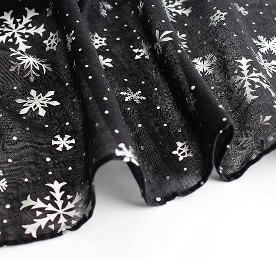 Kvinders Broderede Chiffonsjal Wrap Sjal Let Sjal Mode Sommer Efterår Sjal, 6445+sort