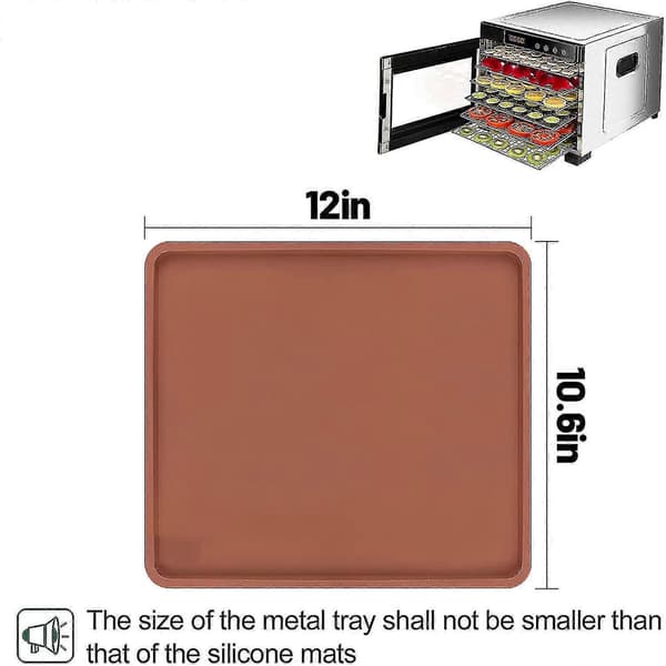 4 stk Silikon Dehydrator Matter Med Kant - Kompatible Silikonark, Nonstick Silikonbrett