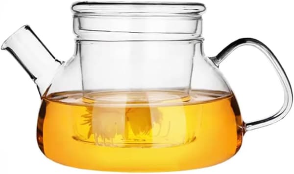 Glas tekande, tekande, filtrerbar tekande med låg, 600ml -