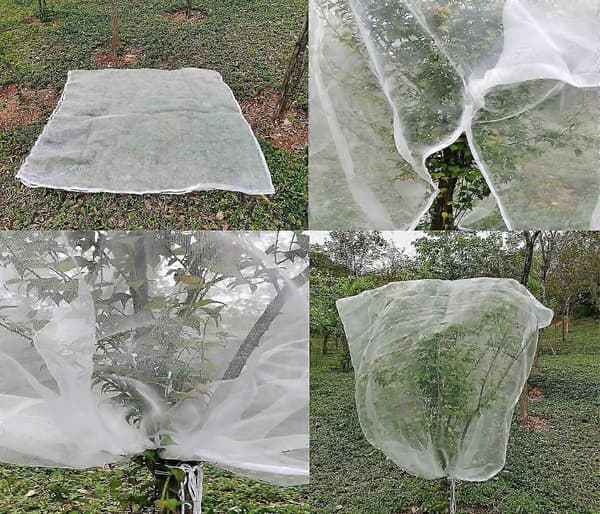 Fruit Tree Net 1.8m X 1.8m, Plant Insect Net, Fine Mesh Insect Net With Drawstring