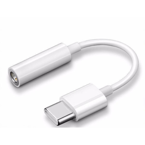 2 st USB-C till 3,5 mm adapter för Samsung S20 S21 S22 Vit