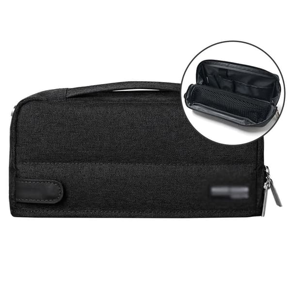 Pencil case gray, waterproof pen holder in black canvas KLB