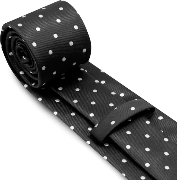 Herrslips prickiga slipsar för män, siden och näsduksset formella halsdukar bröllop affärer svart - Black Tie