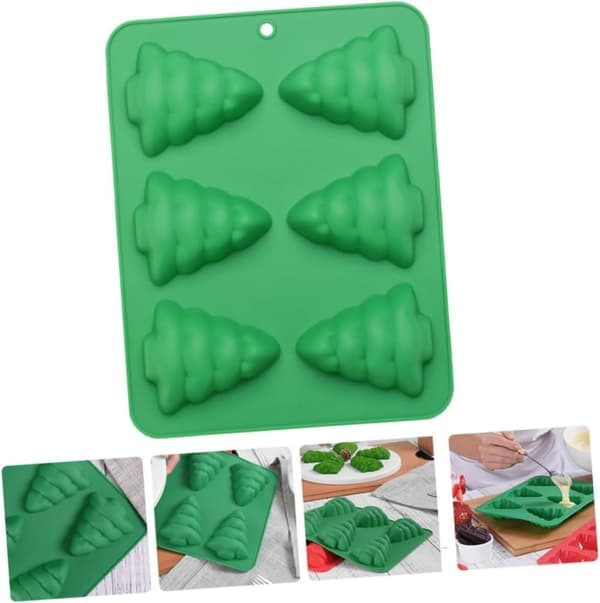 Christmas Tree Silicone Mold for Festive Baking, Versatile Design, Oven, Refrigerator, and Microwave Safe