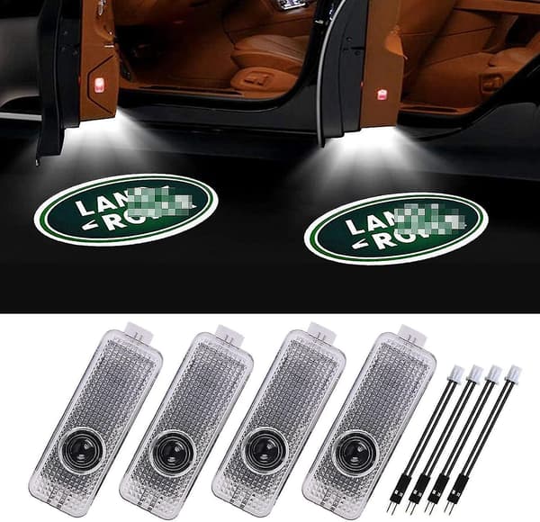 4pcs Car Door LED Logo Lights For Land Rover, 3d Wireless Welcome Projector Ghost Shadow Li