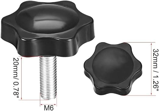 Clamping Handle Screw Knobs Handle Star Knob M6 x 20mm Male Thread 3pcs M6*20 *3 M6*20 *3