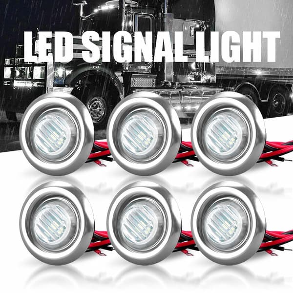 10X 3/4\" 12V Markeringslys LED Lastbil Trailer RV Rund Side Bullet