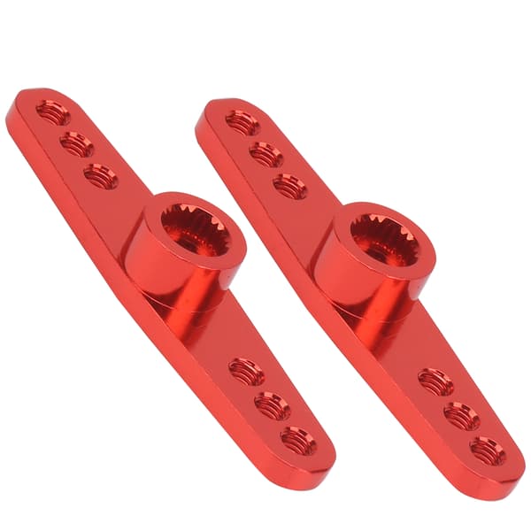 2 stk 25T aluminiumslegering CNC RC styreservoarm universal passer for 1/10 RC bil rød
