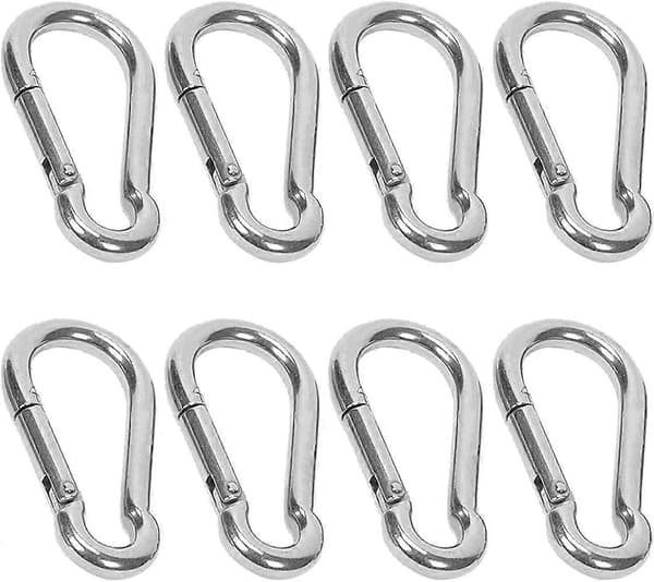 6 mm karbinhake 8 st sportkarbinhake typ karbinhakekrok