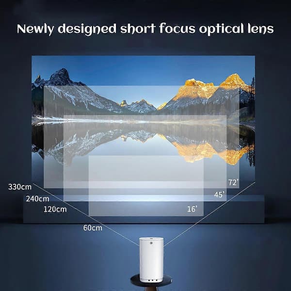 Rechargeable Portable Projector, Native 1080P Full HD Resolution With Advanced Noise Reduction, Ideal For Playing Videos, Sharing Photos And