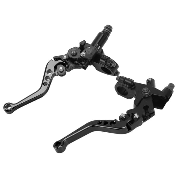 Pair Motorcycle Brake Clutch Pump Levers with Hydraulic Master Cylinder Reservoir Replacement for Suzuki Black