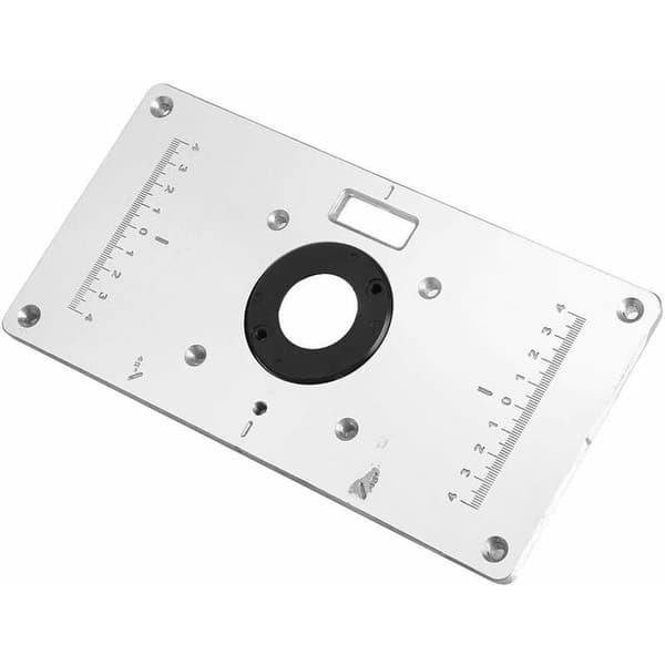 Aluminium Router Table Insert Plate with 4 Rings and Screws for Woodworking Benches 235 120 8mm