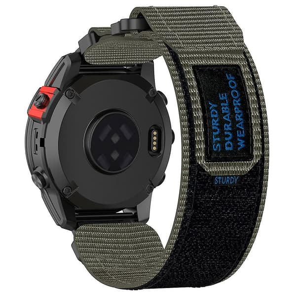 Nylonranneke tarranauhalla Garmin Fenix 7X/7X Pro/Instinct 2X/QuickFit 26mm - Harmaa Grey Garmin Fenix 7X