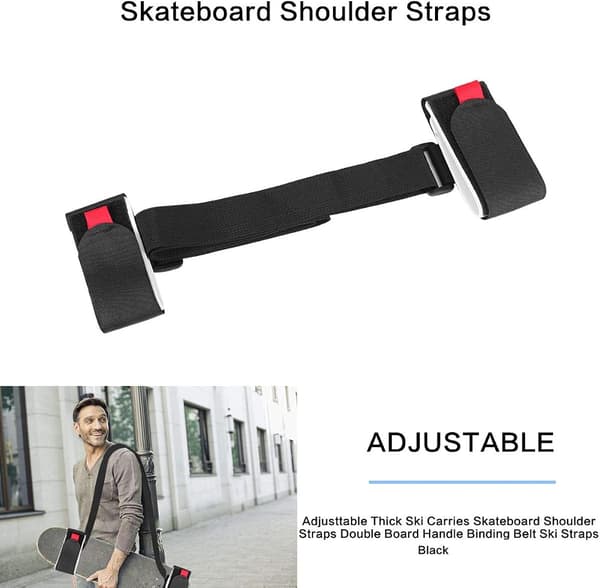 3-pack Adjustable Ski and Pole Carrier Strap, Shoulder Strap for Ski Carrying with Padded Holder
