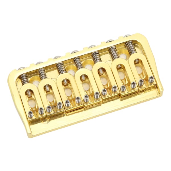 Electric Guitar Fixed Short Bridge Hardtail 7 Strings Through Body Design Non Tremolo Golden