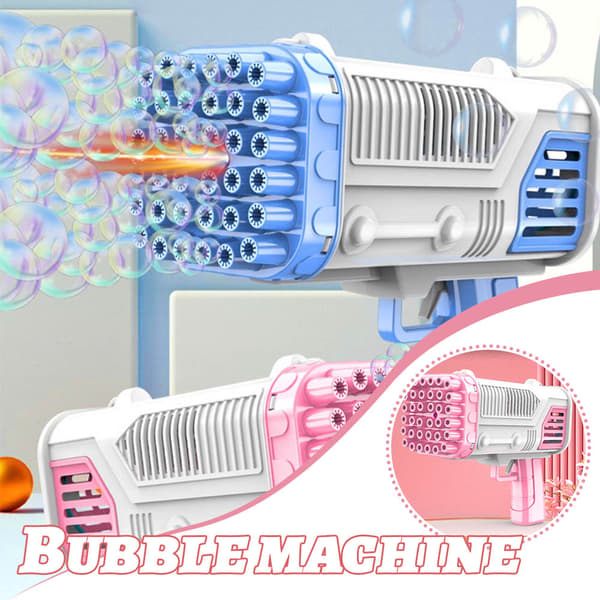 Electric Bubble Makers Bubble Blowing Products Cartoon Rocket Launcher Shape Pink Pink