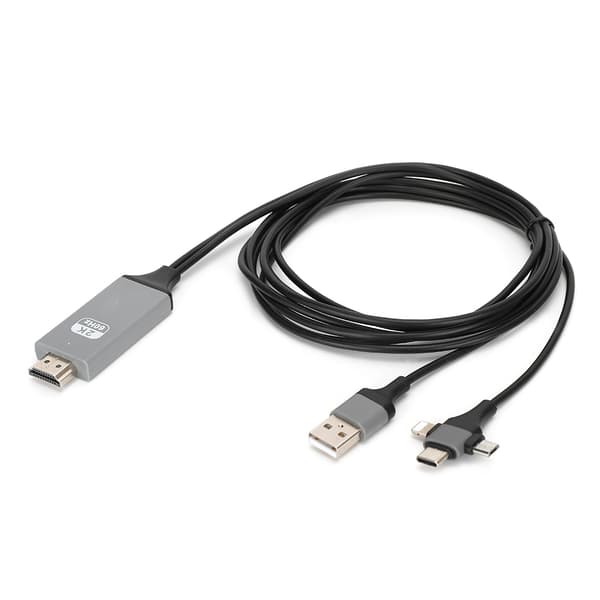 3 i 1 HDMI HD-kabel Mobiltelefon skærmprojektionslinje til IOS / Android / Type-C