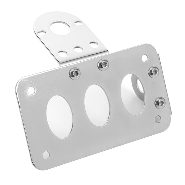 Motorcycle License Plate Holder Side Mount Taillight Aluminum Alloy Frame Silver