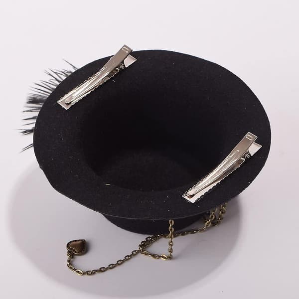 Viktoriansk Steampunk Mini Hatt Hårklämma Fest Hatt Dans Cocktail Håraccessoar