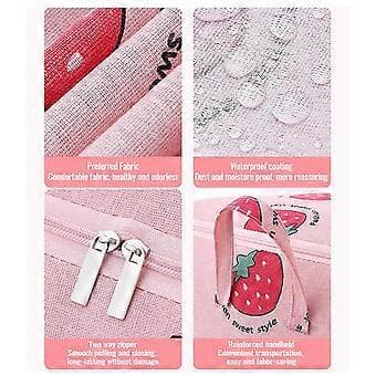 Opbevaringspose til husholdningstøj, sorteringspose, flyttepakningspose med stor kapacitet Pink Pink