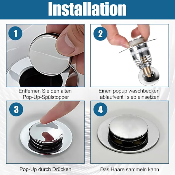 Universal Pop-Up Drain Strainer, Drain Strainer with Sieve, Drain Plug