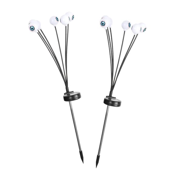 2 stk solcelle Halloween LED-øynelamper Tilbehør Hage Utomhus Sti Lamper Fiolett