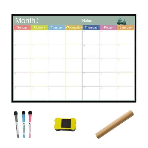A3 Magnetic Monthly Planner Whiteboard Fridge Magnet Weekly Message Drawing Refrigerator Bulletin Board