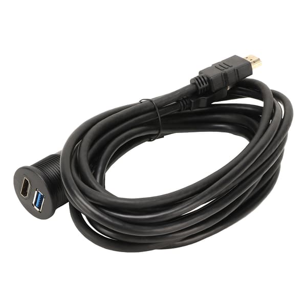 Forsænket forlængerkabel Dobbelte porte USB3.0 High Definition Multimedia Interface-kabel