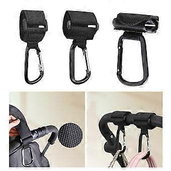 Aluminium Stroller Hook Pram Hook 360 Degree Rotating Hook Easily Carry Bags & Essentials Non-Slip Stroller Clips Style C Style C