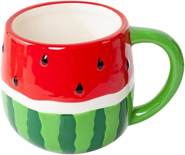 Keramisk Mugg Vattenmelon Kaffe Fruktkopp Havregrynskopp, 8oz, 250ml -