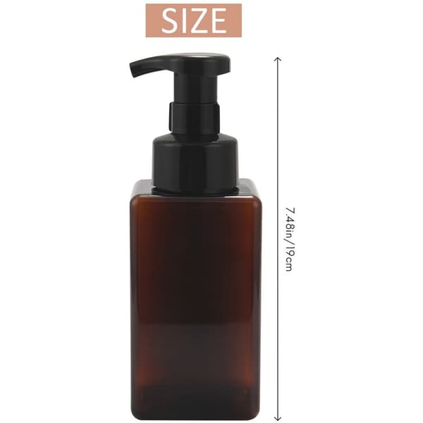 2-pack skumdispenser 450 ml, återfyllningsbar plast, tom pumpflaska för handtvål - brun