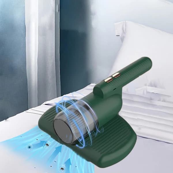 Handheld Vacuum Cleaner Mattress Cordless Bed Vacuum Cleaner Deep Mattress Cleaning High Frequency Double Beat Suitable for Bedding Sofa Other Fabric Surfaces Gre...