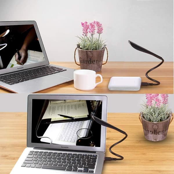 USB-lampe Dæmpbar Læselampe 3 Lysstyrkeniveauer og Touch-kontakt Kompakt og Bærbar til Laptop/PC