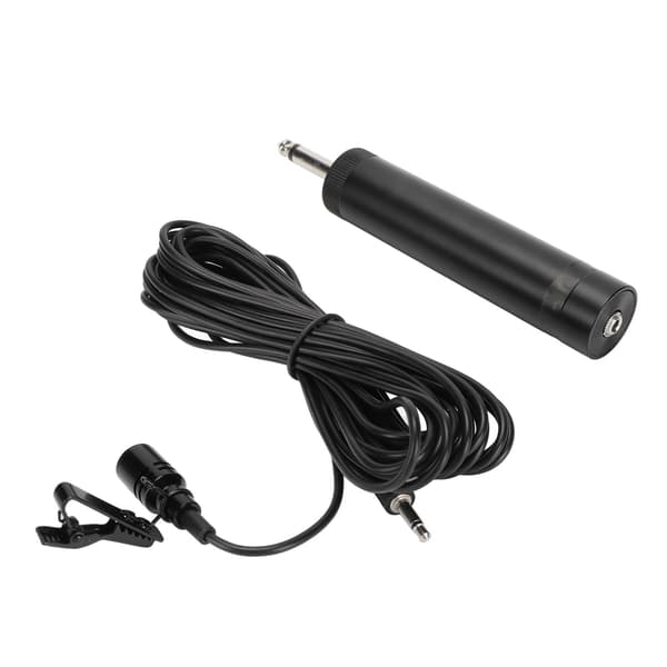 Wired Lavalier Microphone Noise Cancelling Omnidirectional Condenser Lapel Mic with 3.5mm 6.5mm Jack for Instrument Mixer