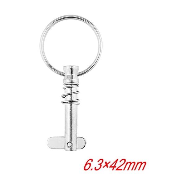 4 stk. quick release-stifter, 1/4 tomme hurtigstifter i 316 rustfrit stål Topstifter til bimini marine hardware, sølv, 6,3 mm x 42 mm