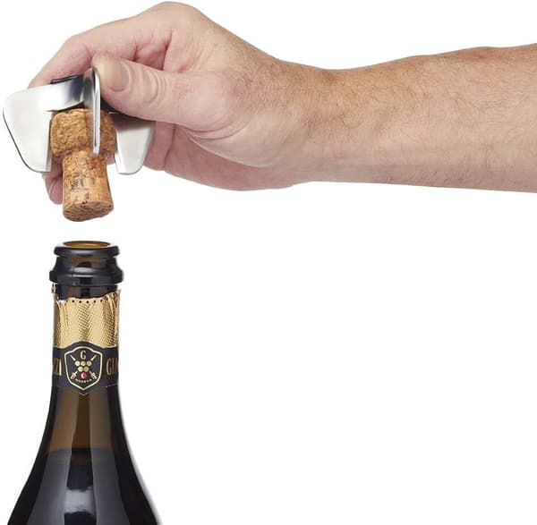Champagne-/mousserende vinåpner, rustfritt stål, 7 x 7 x 4 cm