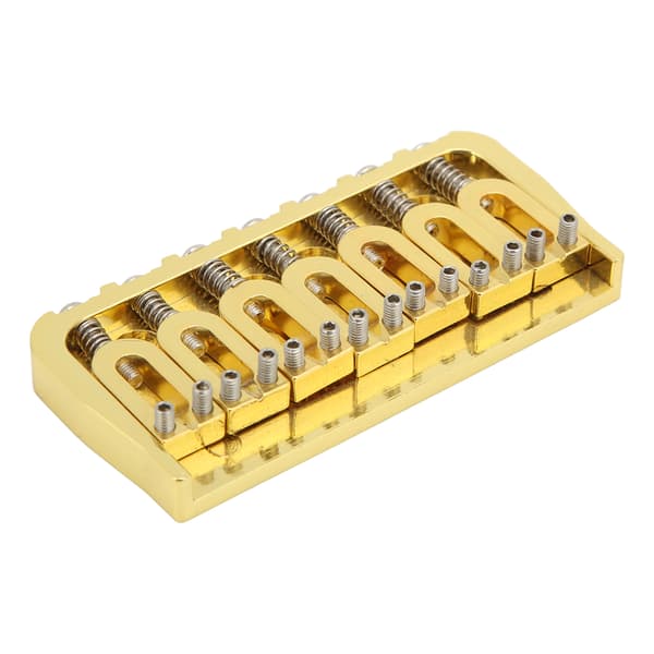 Electric Guitar Fixed Short Bridge Hardtail 7 Strings Through Body Design Non Tremolo Golden