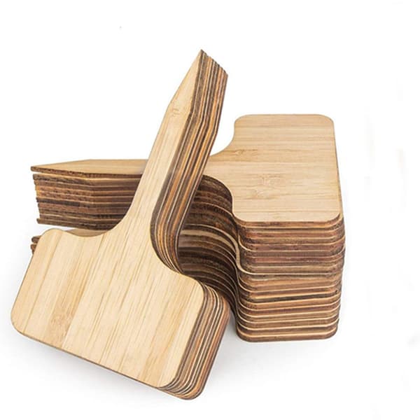 10 x 6 cm, 30 st bambuväxtetiketter träetikett bambuväxtmarkörer