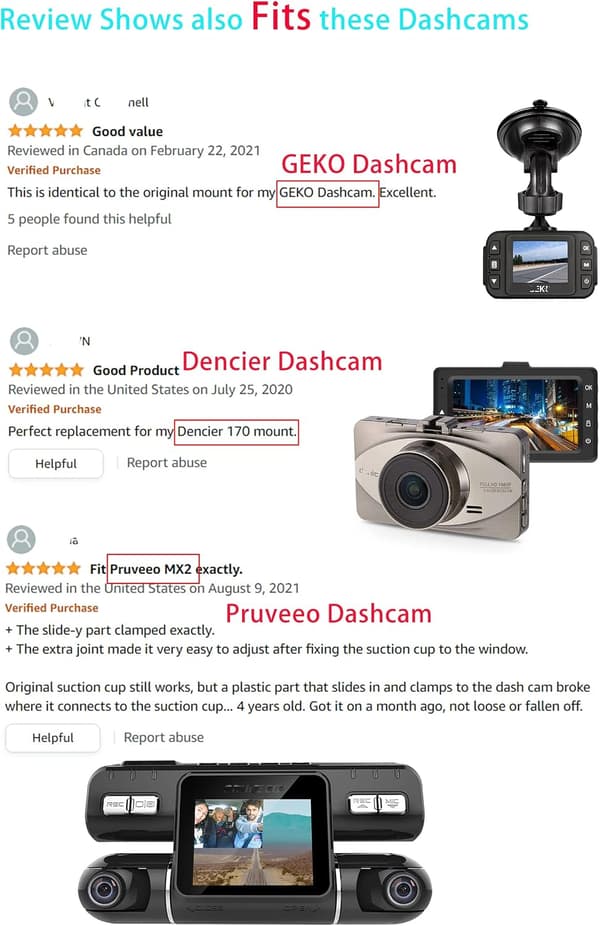 Yi Dash Cam 2.7 tommer Wifi 165 og 130 grader Yi Bilkamera Sugekopp