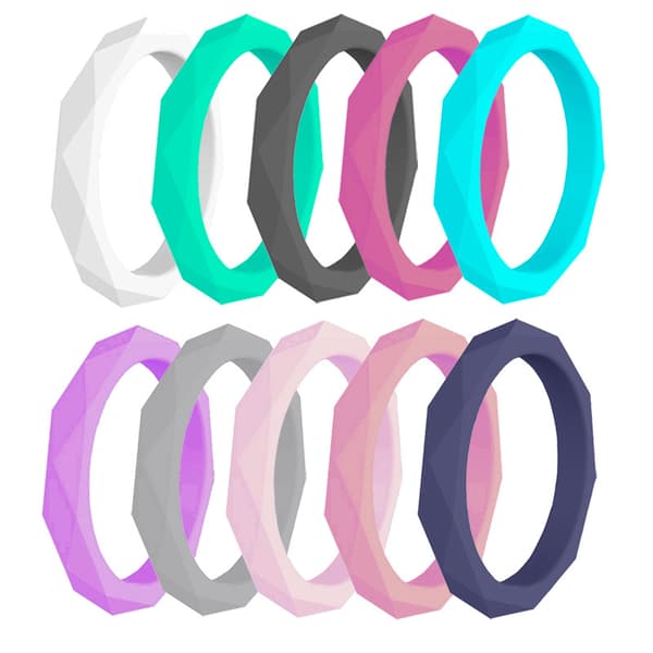 (10-pack (10-pack, storlek 7) Utomhussportssilikonring, geometrisk