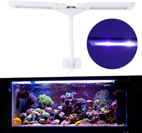Durable and Safe Energy-Saving LED Aquarium Light with Clip, Adjustable LED Aquarium Light, White