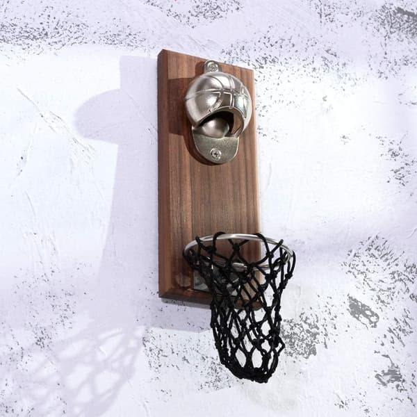 Magnetisk basketballflaskeåbner, vægmonteret træåbner