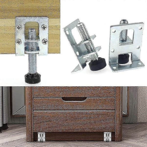 4 Stykker Møbeludjævningsfødder Justerbare Fødder Til Møbler, Borde, Skabe, Arbejdsborde
