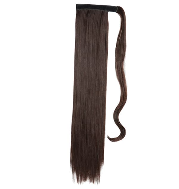 Rett hår hestehale Lang brun wrap-around hårforlengelse Hestehale for jenter 21,7 tommer